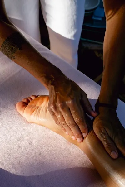 Foot reflexology treatment