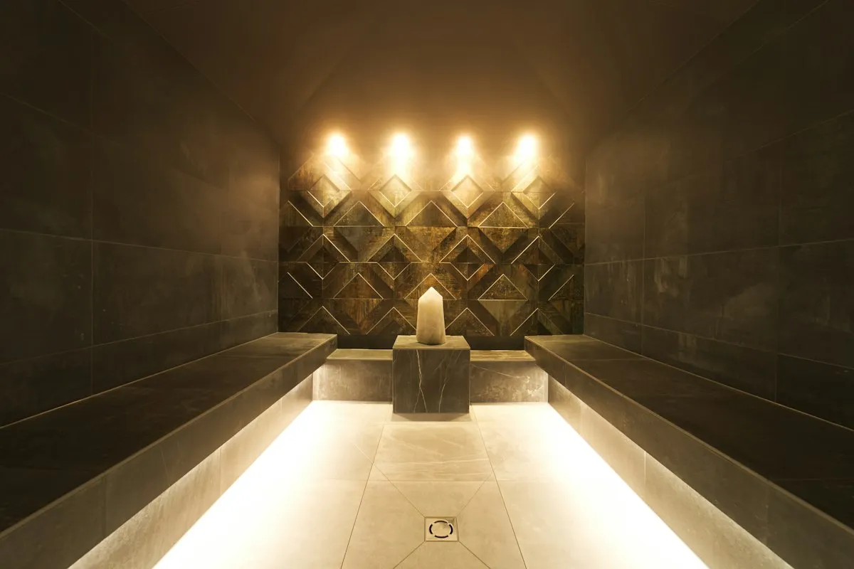 Candlelit steam room